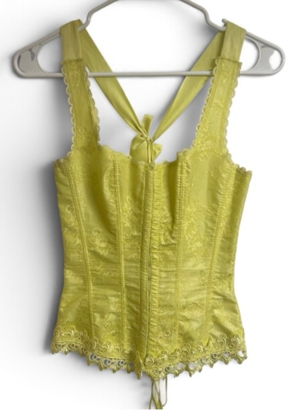 Vintage Frederick's of Hollywood Yellow
Corset Bustier Top. Size 32 Bra